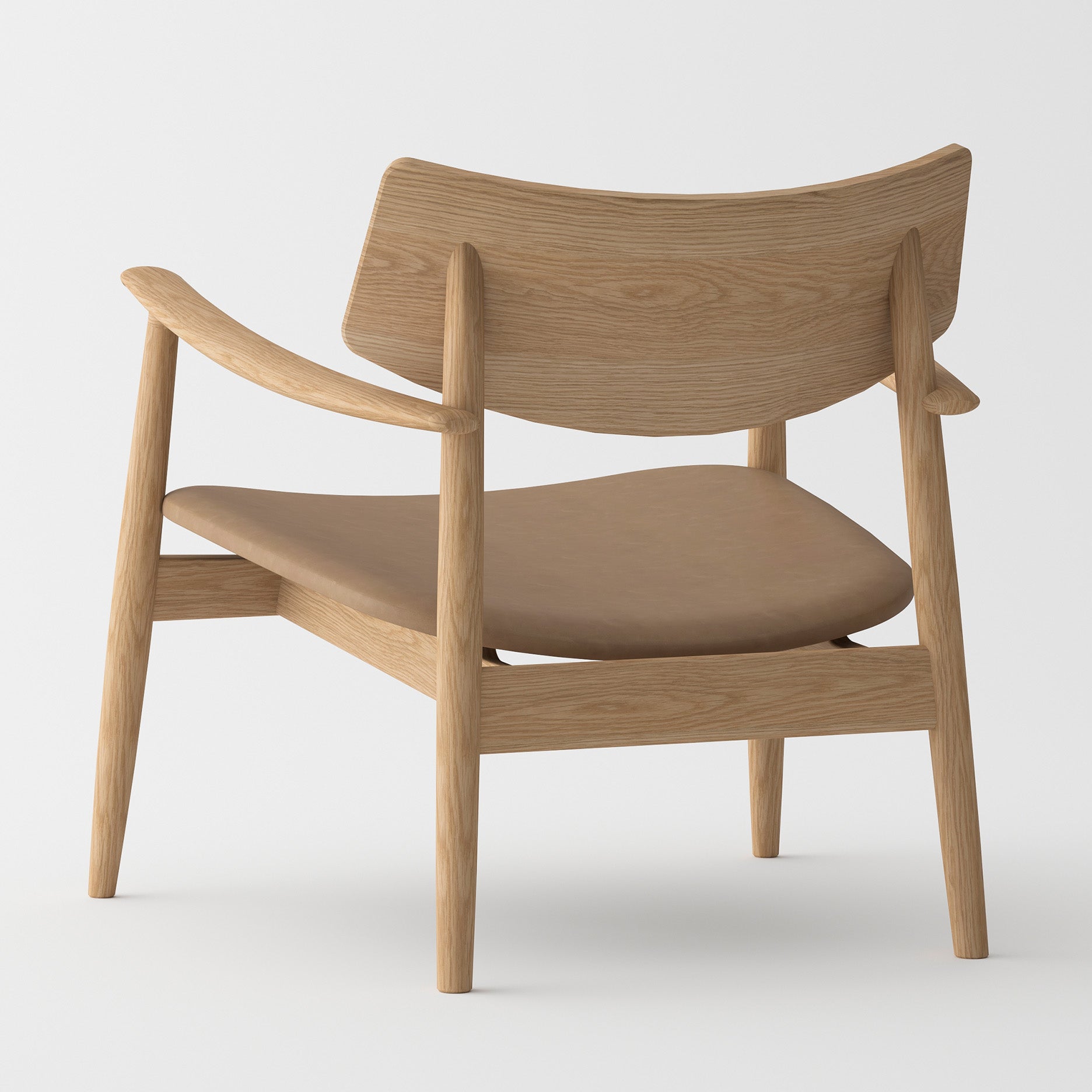 Vedersø loungestol m. lædersæde